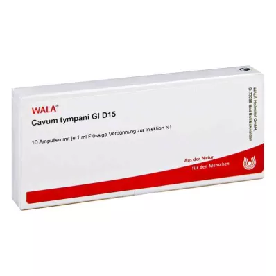 CAVUM tympani GL D 15 ampulių, 10X1 ml CAVUM tympani GL D 15 ampulių, 10X1 ml