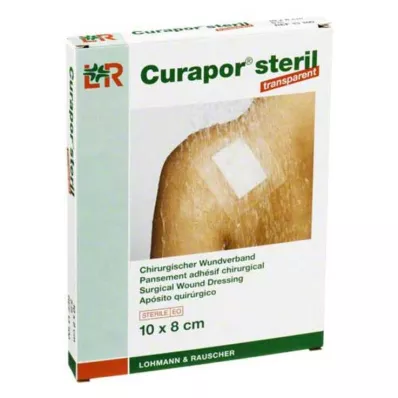 CURAPOR Sterilus skaidrus 8x10 cm žaizdų tvarstis, 5 vnt
