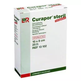 CURAPOR Sterilus skaidrus 8x10 cm žaizdų tvarstis, 25 vnt