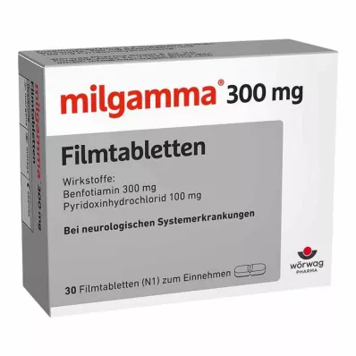MILGAMMA 300 mg plėvele dengtos tabletės, 30 vnt MILGAMMA 300 mg plėvele dengtos tabletės, 30 vnt