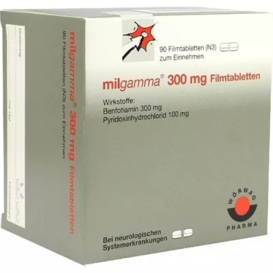 MILGAMMA 300 mg plėvele dengtos tabletės, 90 vnt