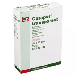 CURAPOR Sterilus permatomas žaizdų tvarstis 10x15 cm, 25 vnt
