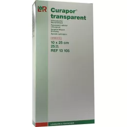 CURAPOR Sterilus permatomas žaizdų tvarstis 10x25 cm, 25 vnt