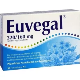 EUVEGAL 320 mg/160 mg plėvele dengtos tabletės, 50 vnt