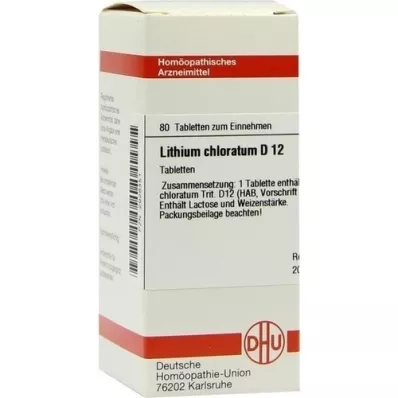 LITHIUM CHLORATUM D 12 tablečių, 80 kapsulių