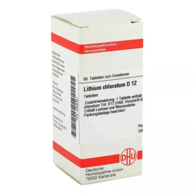 LITHIUM CHLORATUM D 12 tablečių, 80 kapsulių