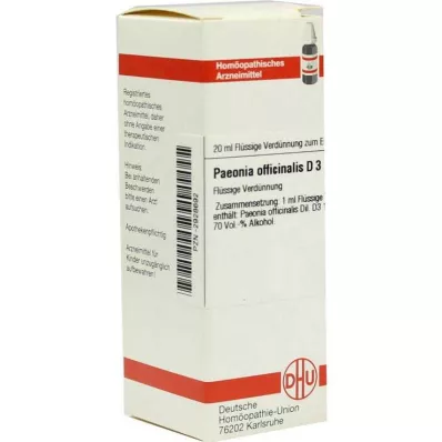 PAEONIA OFFICINALIS D 3 skiedinys, 20 ml PAEONIA OFFICINALIS D 3 skiedinys, 20 ml