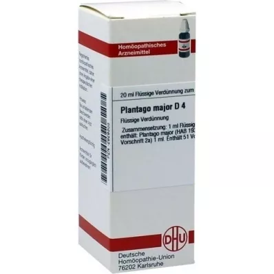 PLANTAGO MAJOR D 4 skiedinys, 20 ml