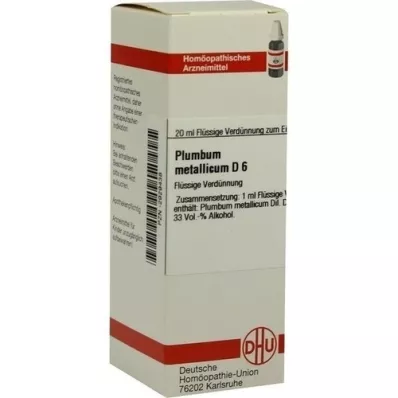 PLUMBUM METALLICUM D 6 skiedinys, 20 ml