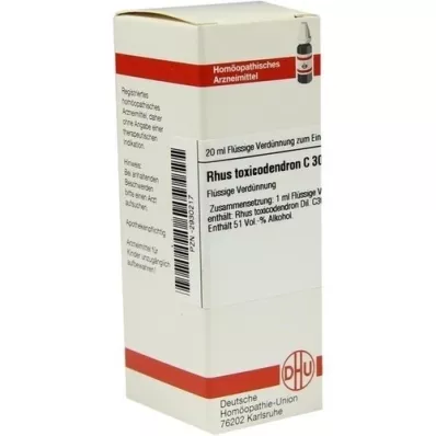 RHUS TOXICODENDRON C 30 skiedinys, 20 ml