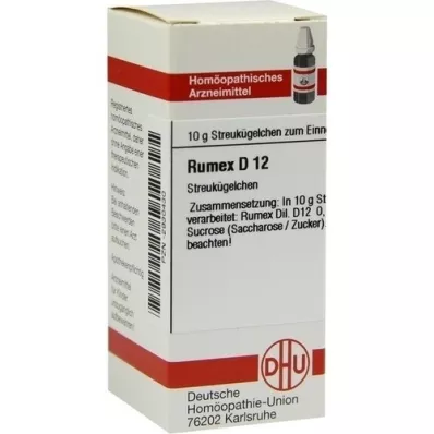 RUMEX D 12 rutuliukų, 10 g