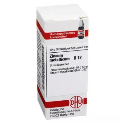 ZINCUM METALLICUM D 12 rutuliukų, 10 g