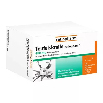 TEUFELSKRALLE-RATIOPHARM Plėvele dengtos tabletės, 100 vnt TEUFELSKRALLE-RATIOPHARM Plėvele dengtos tabletės, 100 vnt