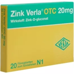 ZINK VERLA OTC 20 mg plėvele dengtos tabletės, 20 vnt