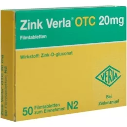 ZINK VERLA OTC 20 mg plėvele dengtos tabletės, 50 vnt