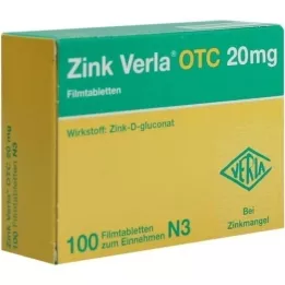 ZINK VERLA OTC 20 mg plėvele dengtos tabletės, 100 vnt