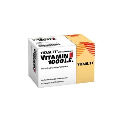 VITAGUTT Vitaminas E 1000 minkštųjų kapsulių, 60 vnt