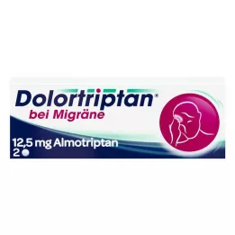 DOLORTRIPTAN migrenai gydyti Plėvele dengtos tabletės, 2 vnt