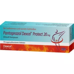 PANTOPRAZOL Dexcel Protect 20 mg enterinėmis plėvele dengtos tabletės, 14 vnt