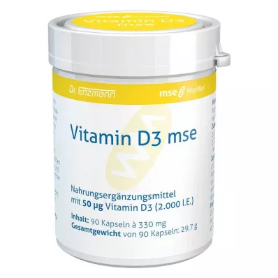 VITAMIN D3 MSE kapsulės, 90 kapsulių
