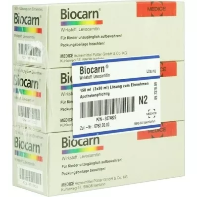 BIOCARN Sirupas, 3X50 ml