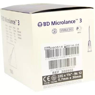 BD MICROLANCE Kaniulė 22 G 1 1/4 0,7x30 mm, 100 vnt