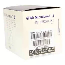 BD MICROLANCE Kaniulė 22 G 1 1/4 0,7x30 mm, 100 vnt