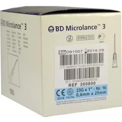 BD MICROLANCE Kaniulė 23 G 1 0,6x25 mm, 100 vnt