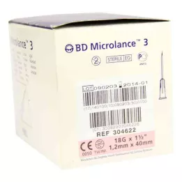 BD MICROLANCE Kaniulė 18 G 1 1/2 40 mm trans., 100 vnt