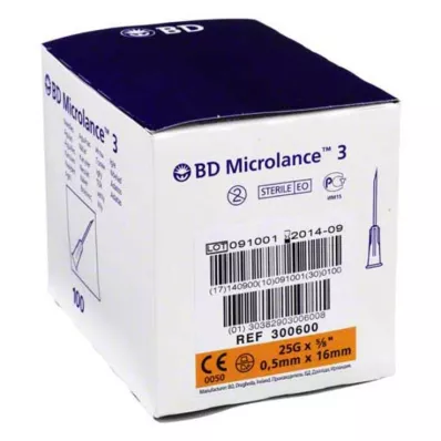 BD MICROLANCE Kaniulė 25 G 5/8 0,5x16 mm, 100 vnt BD MICROLANCE Kaniulė 25 G 5/8 0,5x16 mm, 100 vnt