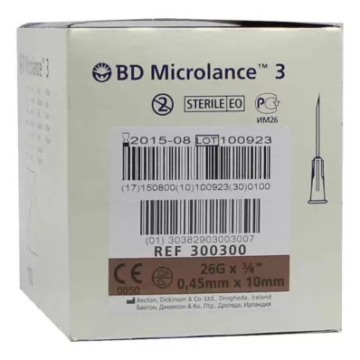BD MICROLANCE Kaniulė 26 G 3/8 0,45x10 mm, 100 vnt