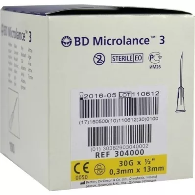 BD MICROLANCE Kaniulė 30 G 1/2 0,29x13 mm, 100 vnt