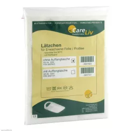 LÄTZCHEN Erw.Folie/Frottee balta su velcro juostele, 1 vnt