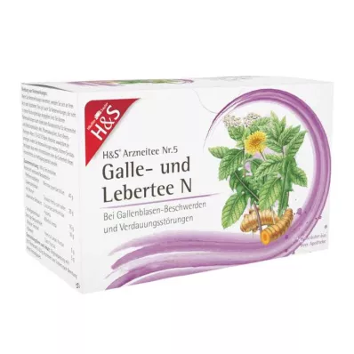 H&amp;S Tulžies ir kepenų arbata N filtravimo maišeliai, 20X2,0 g
