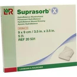 SUPRASORB X HydroBalance žaizdų tvarstis 9x9 cm, 5 vnt