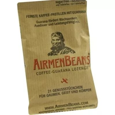 AIRMENBEANS geriausios kavos pastilės su guarana, 21 vnt