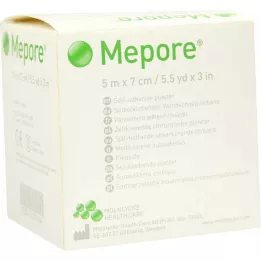 MEPORE Žaizdos tvarstis nesterilus 7 cmx5 m, 1 vnt