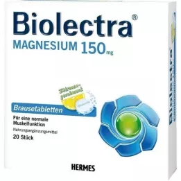 BIOLECTRA Magnio 150 mg citrinos putojančios tabletės, 20 vnt