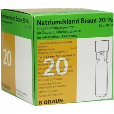 NATRIUMCHLORID 20% MPC Elektrolitų koncentratas, 20X10 ml