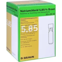 NATRIUMCHLORID 5,85 % rudos spalvos MPC Infuzinis tirpalas, 20X20 ml