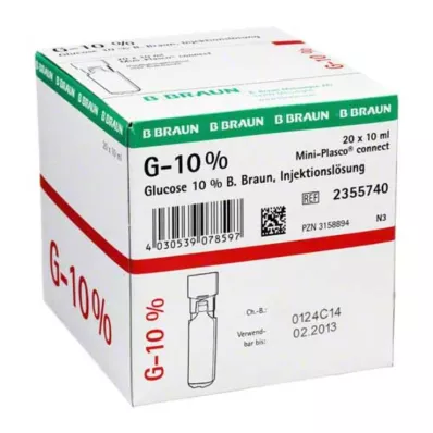GLUCOSE 10% B.Braun Mini Plasco connect Inj.-Lsg., 20X10 ml