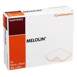 MELOLIN 10x10 cm sterilūs žaizdų tvarsčiai, 10 vnt