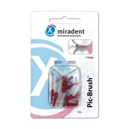 MIRADENT Interd.Pic-Brush pakaitinis šepetėlis x-didelis bordo spalvos, 12 vnt