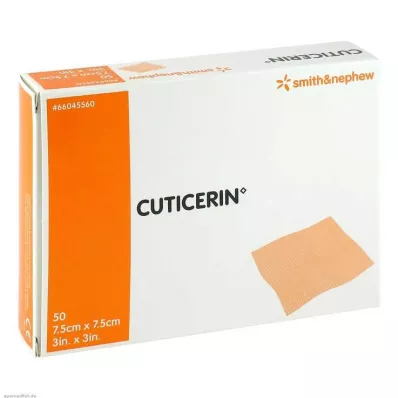 CUTICERIN 7,5x7,5 cm marlė su tepalu, 50 vnt
