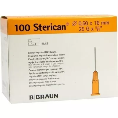 STERICAN Ins.insert.channel.0,5x16 mm, 100 vnt
