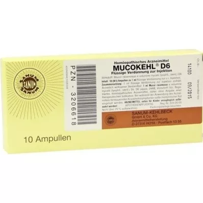 MUCOKEHL Ampulės D 6, 10X1 ml