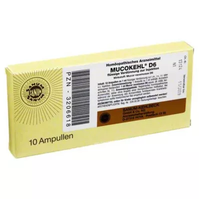 MUCOKEHL Ampulės D 6, 10X1 ml MUCOKEHL Ampulės D 6, 10X1 ml