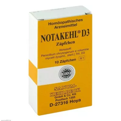 NOTAKEHL D 3 žvakutės, 10 vnt