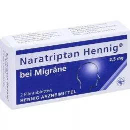 NARATRIPTAN Hennig nuo migrenos 2,5 mg plėvele dengtos tabletės, 2 vnt