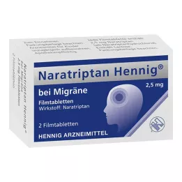 NARATRIPTAN Hennig nuo migrenos 2,5 mg plėvele dengtos tabletės, 2 vnt